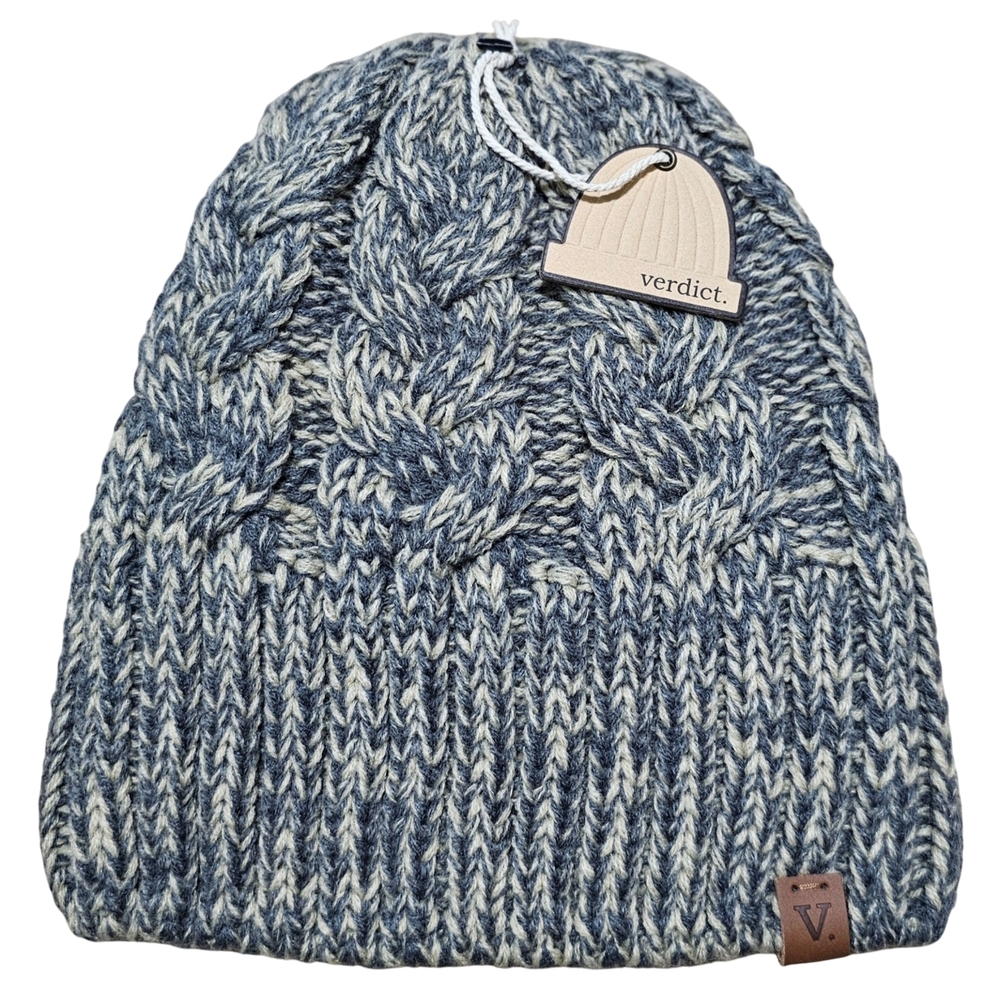 NWT Unisex Verdict Blue and Tan Knit Beanie